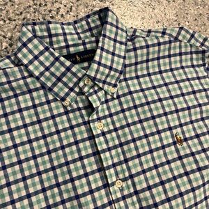 Ralph Lauren Men's Plaid Shirt in Blue and Green